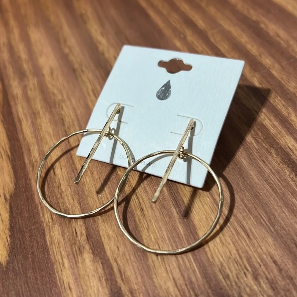 Goldtone Beatrice Hoop Earring - Picture 3 of 9